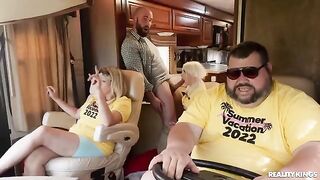 The Hitchhiker gets a wild ride with a hot blondie in a car