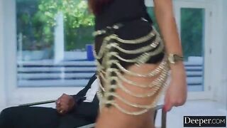 Security guard fucked brunette in a hot interracial sex