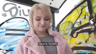 Student blonde is fucking in the basement for money