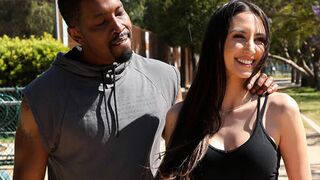 Natalia gets her pussy railed by a black dude in a steamy scene