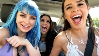 The nimfomaniac is having fun with two girls in a threesome