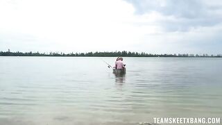 A girl tried to catch a cock in the nature for fun