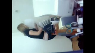 A hot Kazakh woman is fucking with her colleague on camera