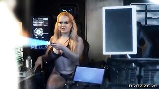 A group of porn actors have fun in space, fuck each other