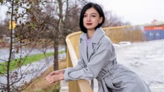 A quiet and modest girl from Russia got banged outdoors