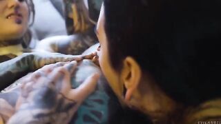 Girl fucks her girlfriend using a strapon in an intense anal session