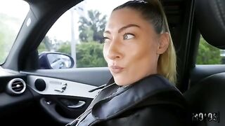 A hungry and hot cop in the car