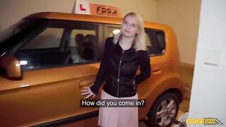 The guy with the big dick fucked a blonde in the car with big tits