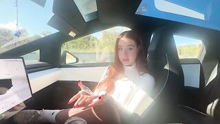 In a cybertruck, I'm gonna give you an exclusive HD porn show