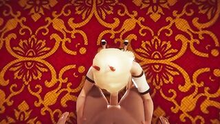 Footjob, anal creampie and facesitting in a 3D Power Hentai Animation