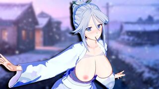 Hentai animation with Shirayuki Tomoe in 3D quality