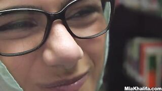 Mia Khalifa gets fucked in the library by a hung dude