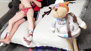 She knows how to show him she wants a real threesome, but with a toy first