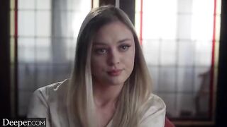 A gorgeous woman, Amber Moore, gets fucked by a man in uniform with intense passion