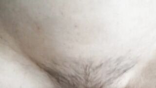 Skinny MILF with hairy pussy begs for hard fuck and creampie