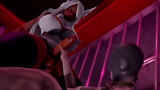 A girl with a big dick fucks a guy hard in this hot scene