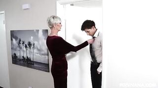 The bride's mom wants to join the fun with the groom