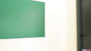 The black fan is very excited about the sexy teacher