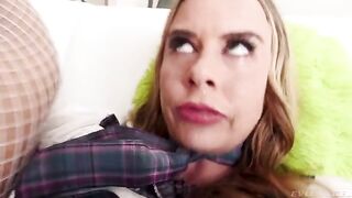 An angel with an anal character, diving deep into intense action