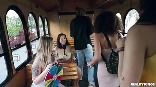 Girls are not wearing panties at the party and they like it very much