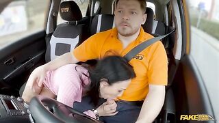 The girl is obviously trying to seduce the guy in his car