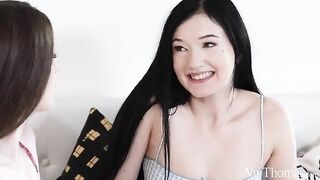 Stick it carefully in the ass, a tender lesbian anal sex with 18-year-olds