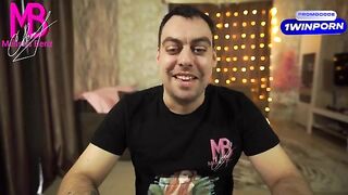 A pregnant woman with big boobs fucks her stepson in his ass on the stream