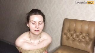 A hot girl in a rope bondaged, roughly fucked by her boyfriend