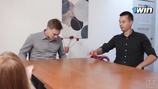The meeting in the office became a wild tim team action