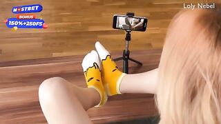Decided to make a footjob video with a hot teenage girl