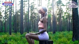 A young girl was fucked by her neighbor’s cock in the forest