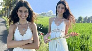 A sweet girl was picked up while picking rice