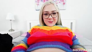 A girl is making a present for her stepdad in 2025