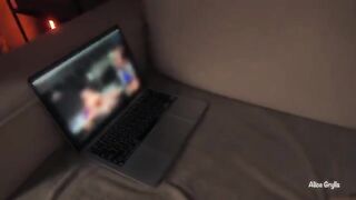 Girl got so excited watching porn on Pornhub, she had anal sex