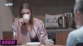 A man surprises his wife with a blindfold and fucks her hard