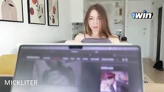 A girl got fucked while her boyfriend was distracted by work