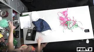 Fella fucks a beauty right on the table, and she loves it