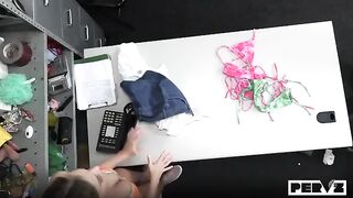 Fella fucks a beauty right on the table, and she loves it