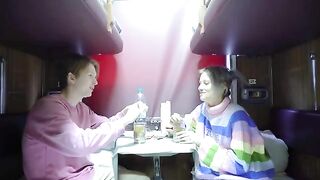A young beauty got a good look in the compartment and was excited