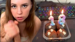 A beautiful woman receives a wonderful gift from her beloved, a hard cock