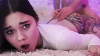 A guy rewarded the hottest girl with a messy cumshot