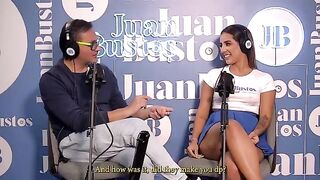The girl was a guest on the podcast and had to show her skills