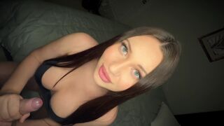 She demonstrates everything she learned in her blowjob class with enthusiasm