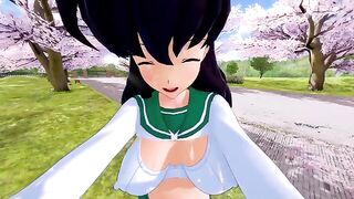The hot woman Kagome fucks with an evil demon in a steamy scene