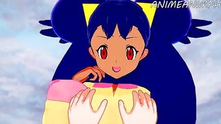 Iris, the Pokemon trainer, gets fucked in an intense hentai scene