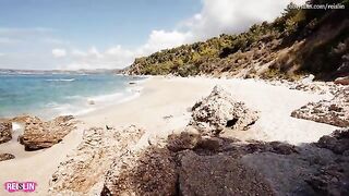 Wild Sex on Nude Beach - Reislin Vacation, featuring the stunning Latvian model Reislin