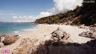 Wild Sex on Nude Beach - Reislin Vacation, featuring the stunning Latvian model Reislin