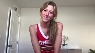 The cheerleader received special attention from a supportive source in a steamy encounter