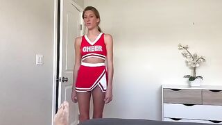 The cheerleader received special attention from a supportive source in a steamy encounter