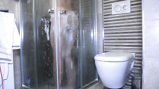 Petite teen gets her mouth used instead of a shower, in a steamy HD scene